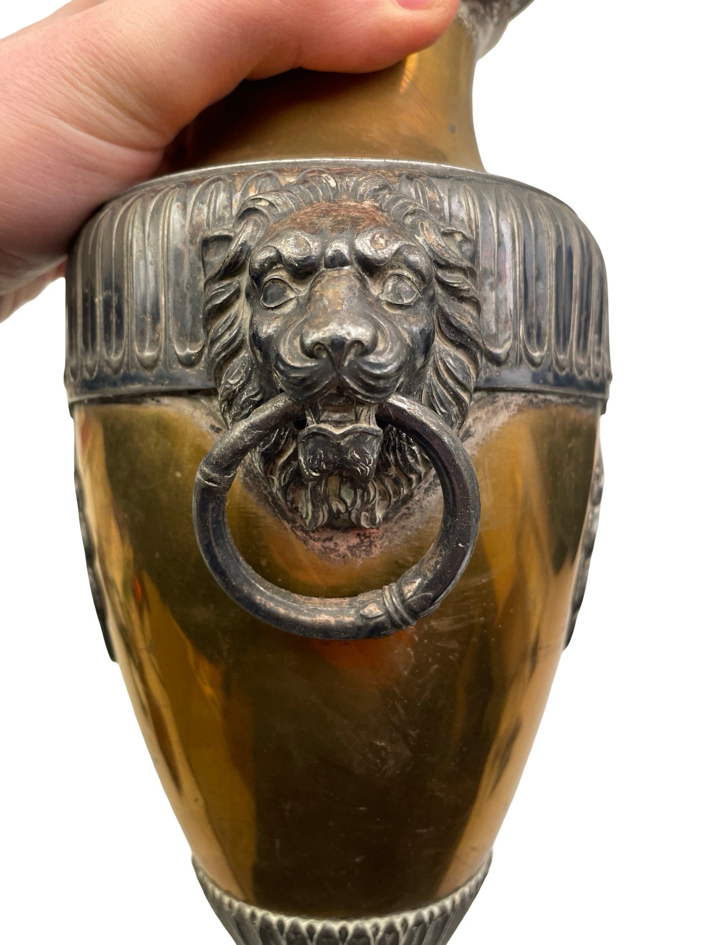 1 - Pied de lampe Art Nouveau Orivit – Vers 1900 – Métal argenté & étain