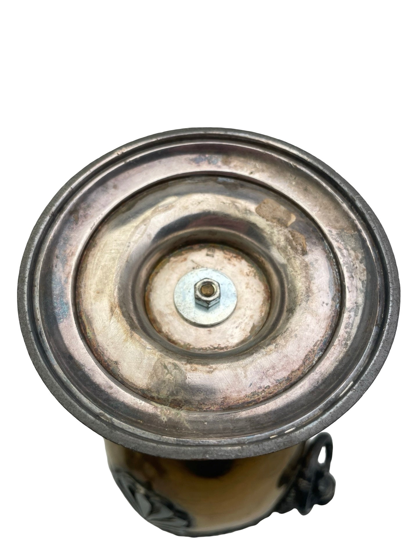 1 - Pied de lampe Art Nouveau Orivit – Vers 1900 – Métal argenté & étain