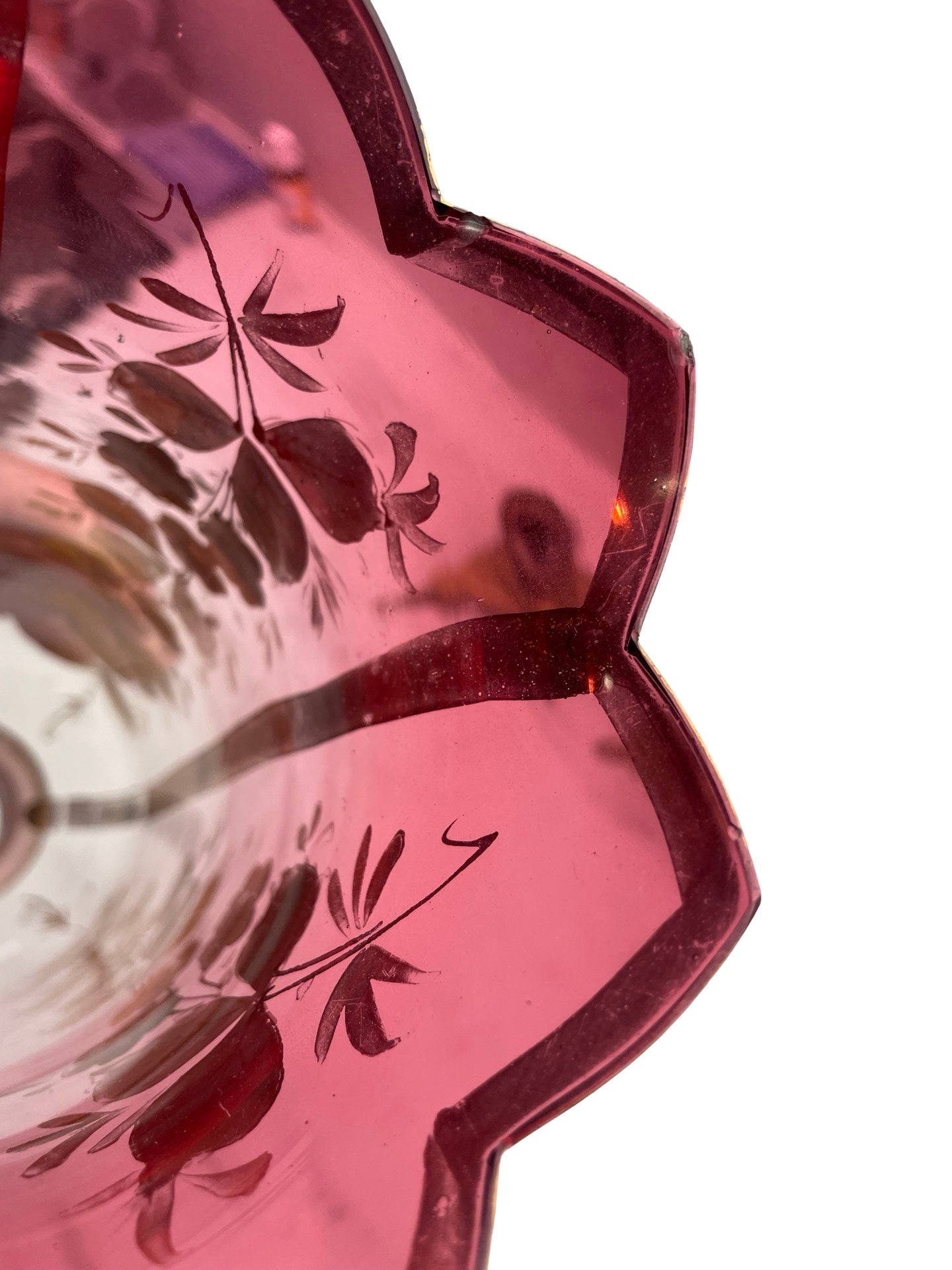 2 - Paire bougeoirs Art Nouveau verreries rouge or 1900