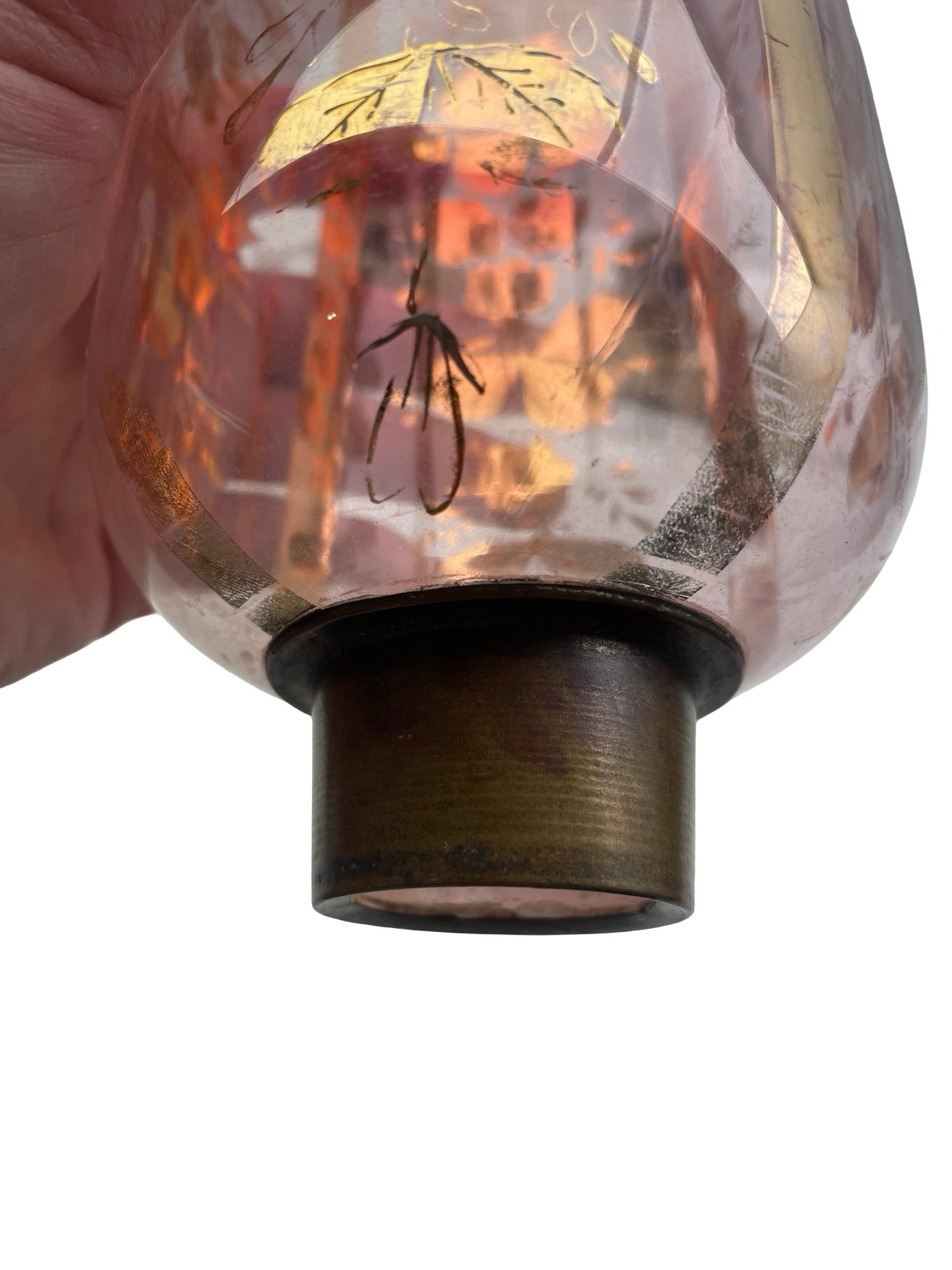 2 - Paire bougeoirs Art Nouveau verreries rouge or 1900