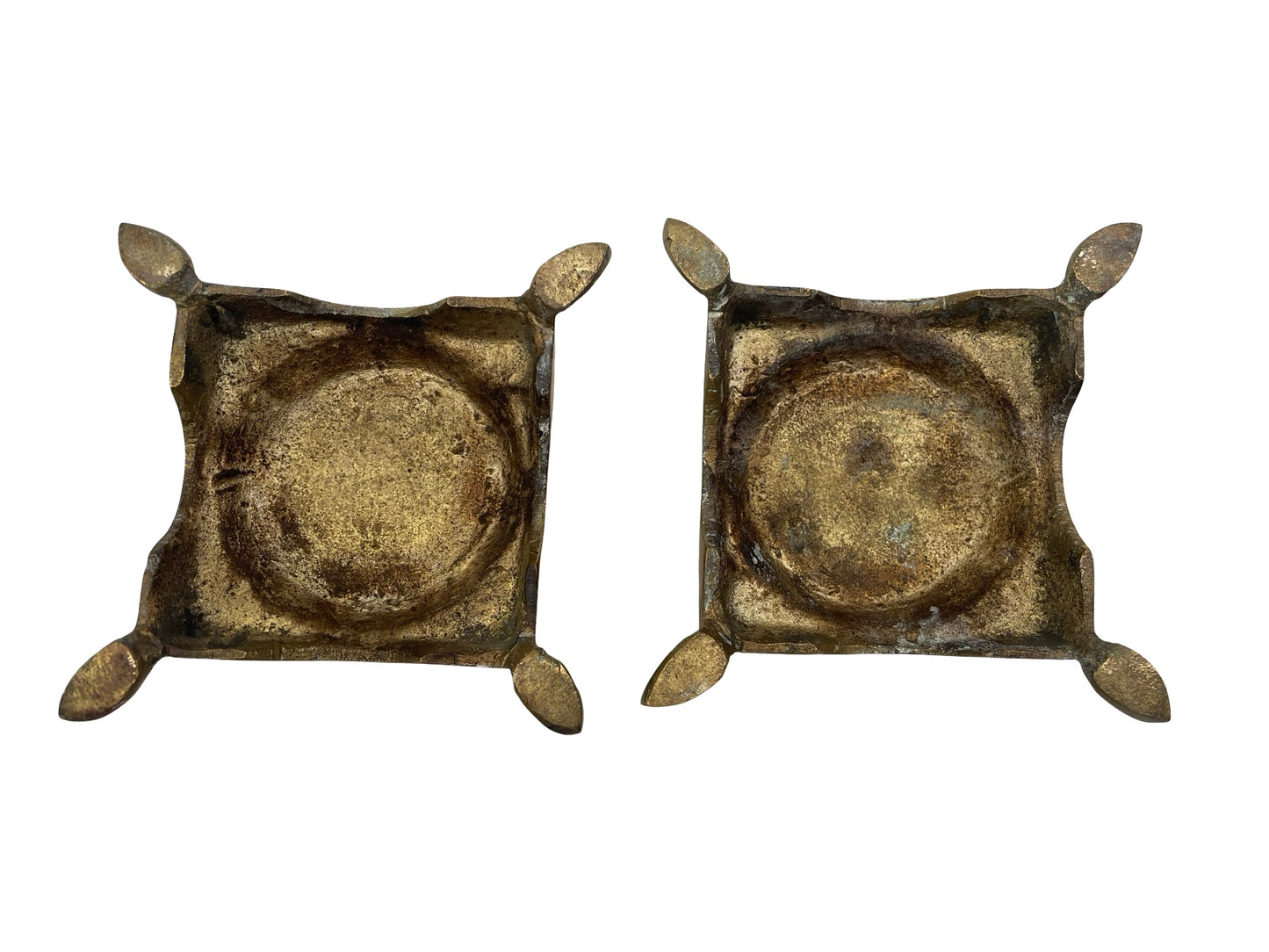 2 - Paire bougeoirs Art Nouveau verreries rouge or 1900