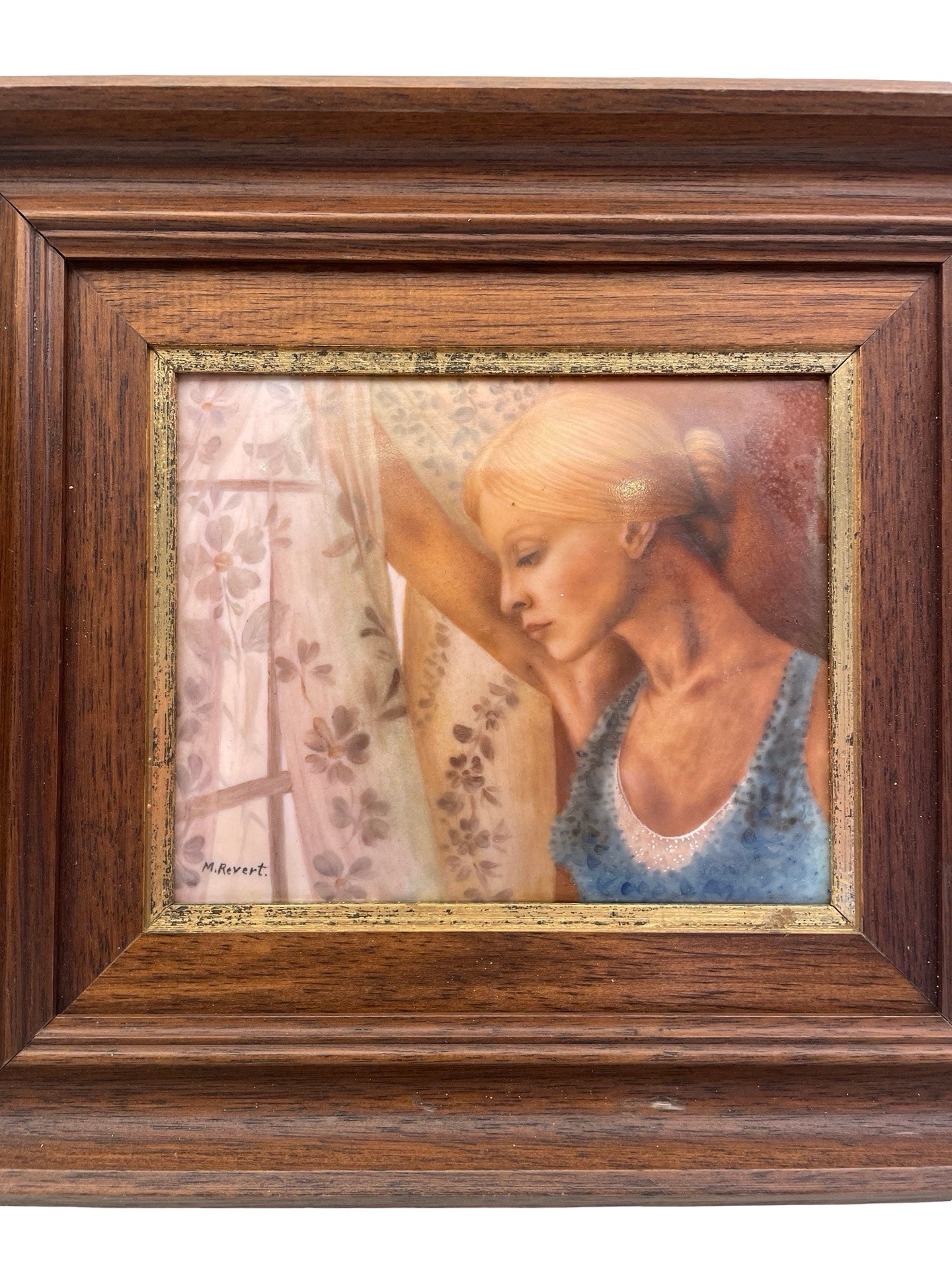 1 - Peinture miniature sur porcelaine signée M. Revert – Circa 1970-1980 – Encadrée