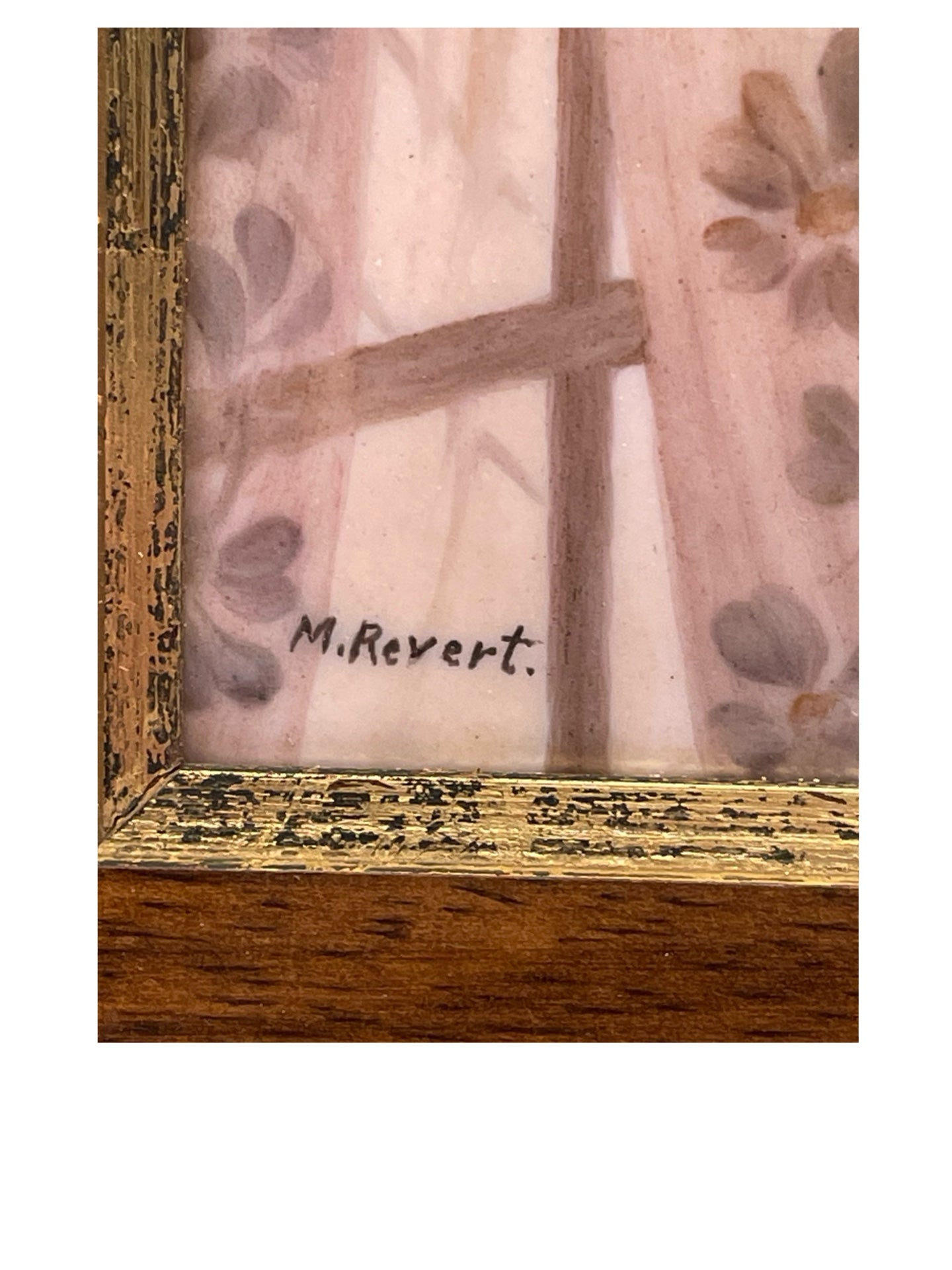 1 - Peinture miniature sur porcelaine signée M. Revert – Circa 1970-1980 – Encadrée