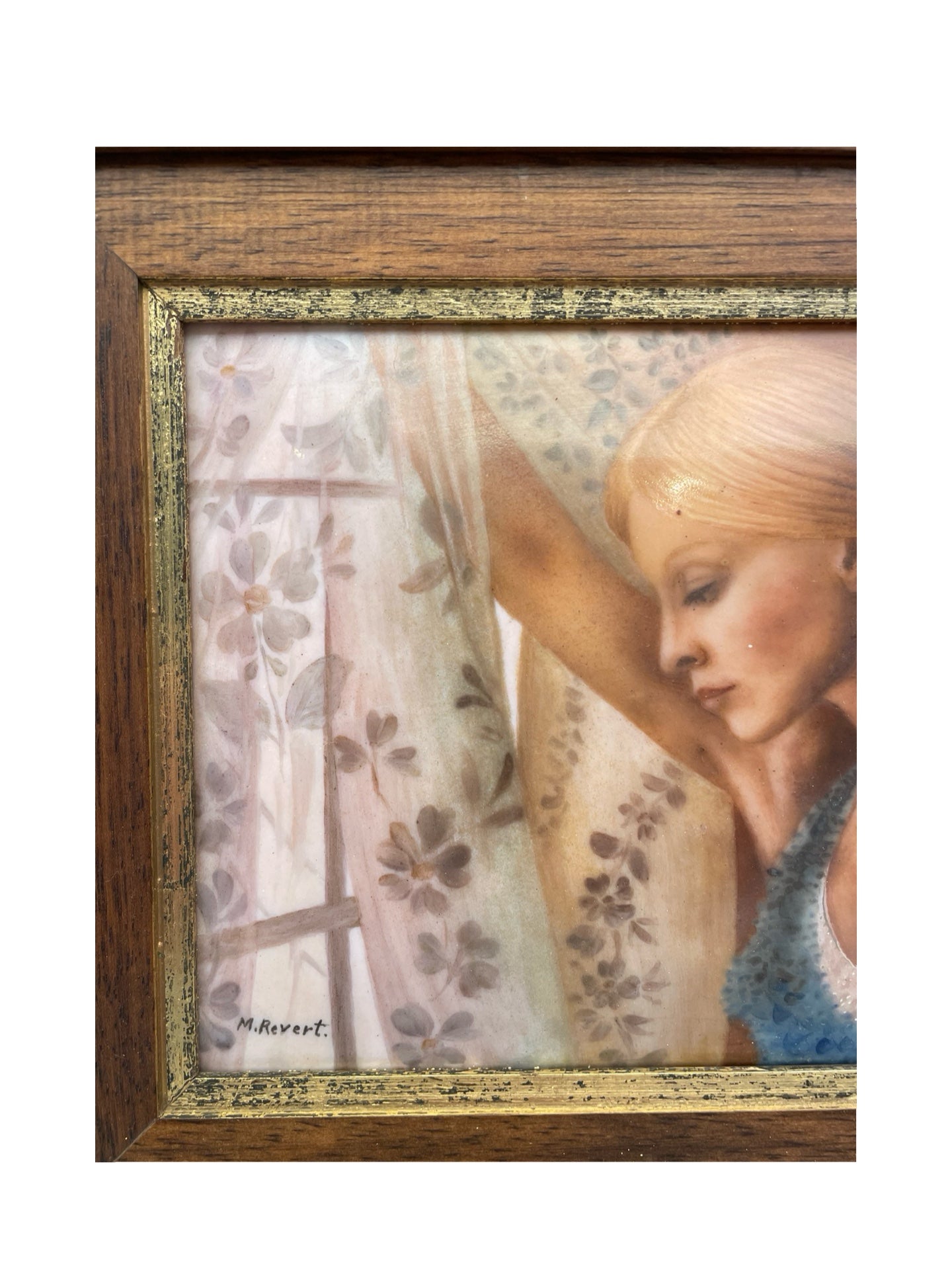 1 - Peinture miniature sur porcelaine signée M. Revert – Circa 1970-1980 – Encadrée