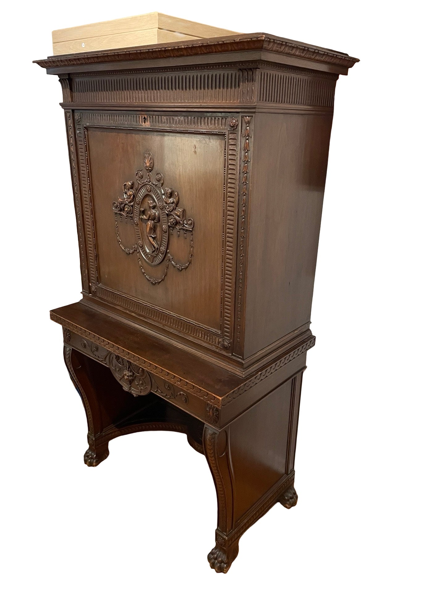 1 - Meuble bar ancien sculpté – Travail russe XIXe