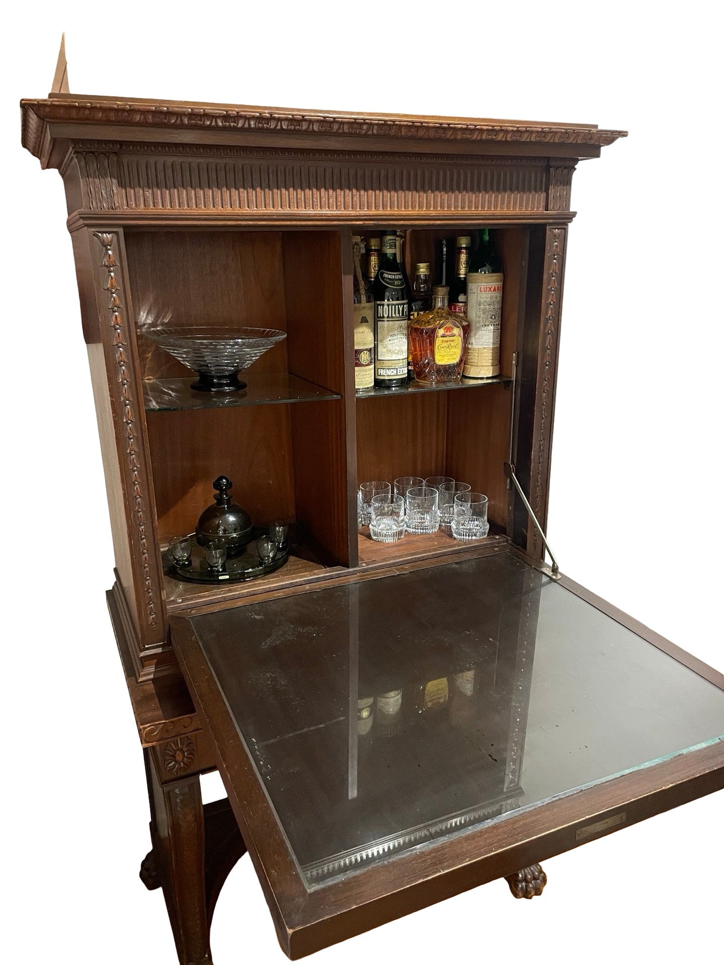 1 - Meuble bar ancien sculpté – Travail russe XIXe