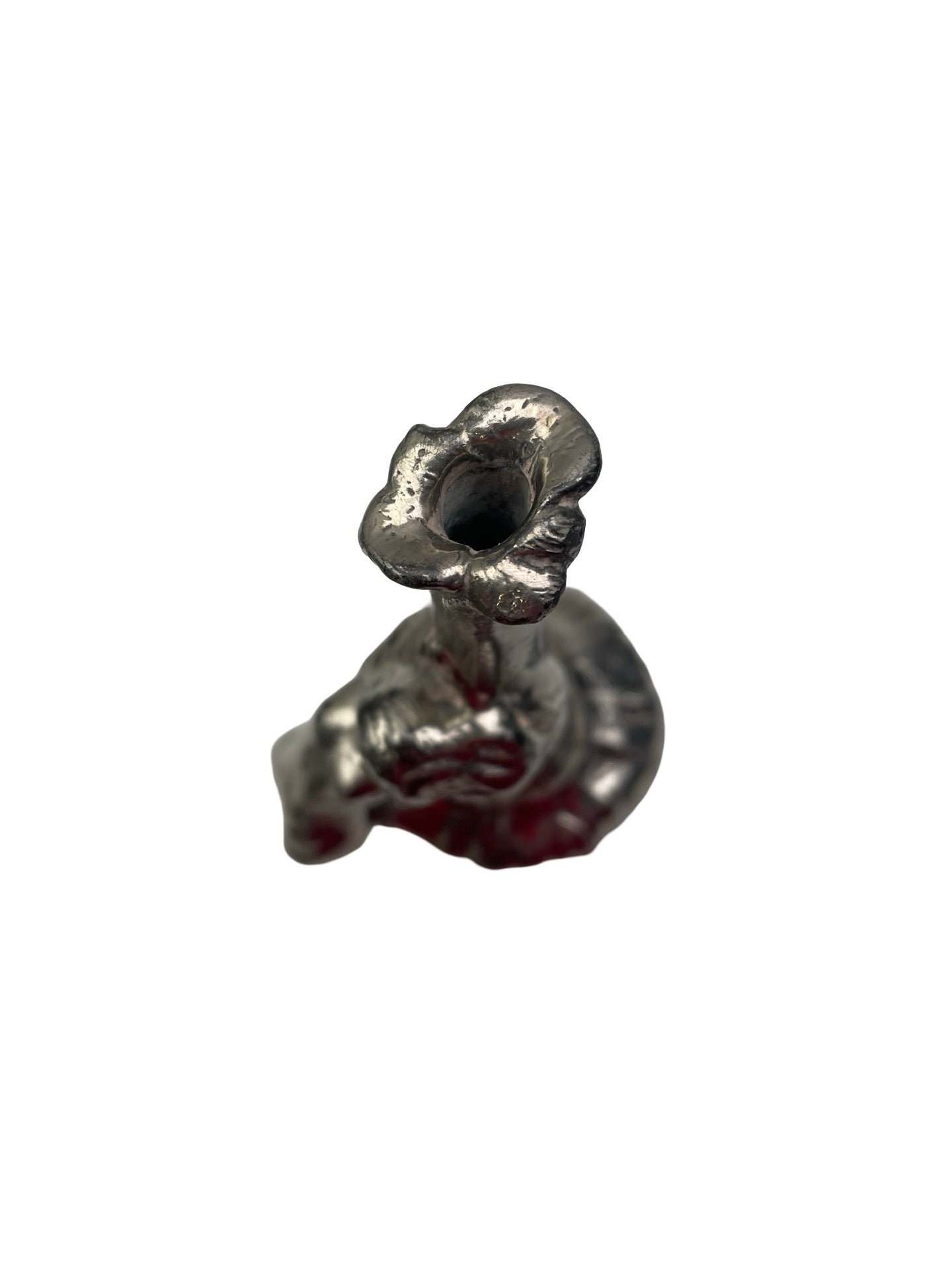 Bouteille Art Nouveau en étain – Dame nue – De Franoz – Signée – 18 cm