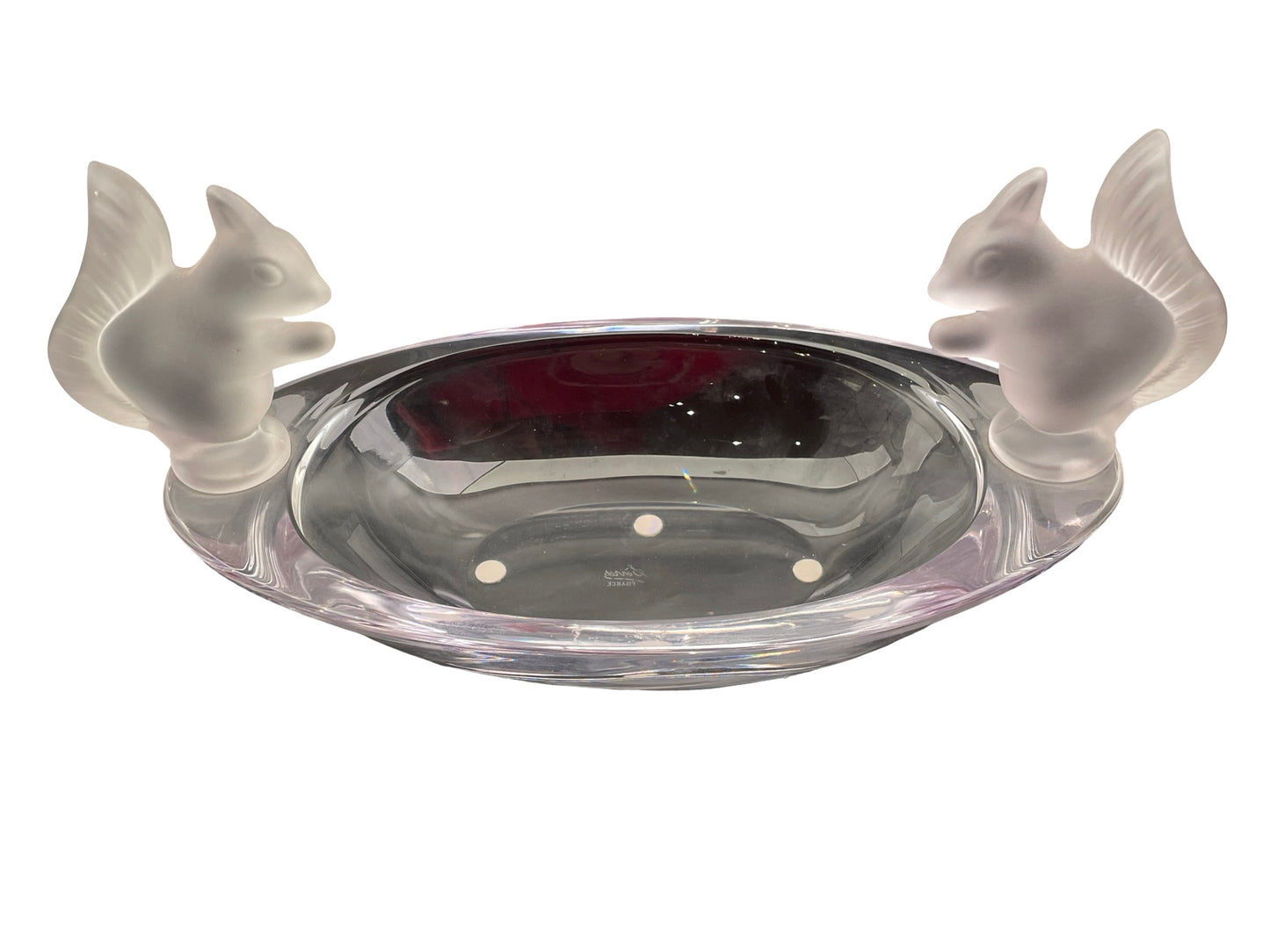 Coupe en cristal de Sèvres aux écureuils dépoli