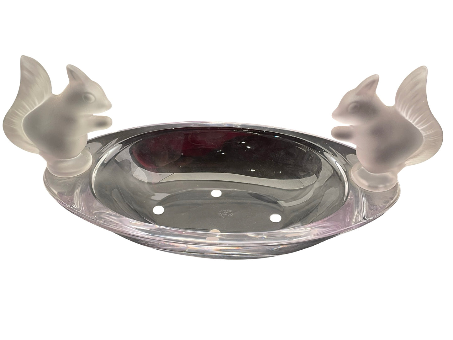 Coupe en cristal de Sèvres aux écureuils dépoli