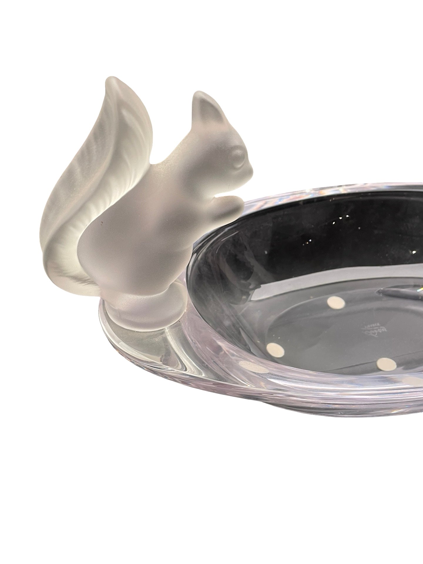 Coupe en cristal de Sèvres aux écureuils dépoli