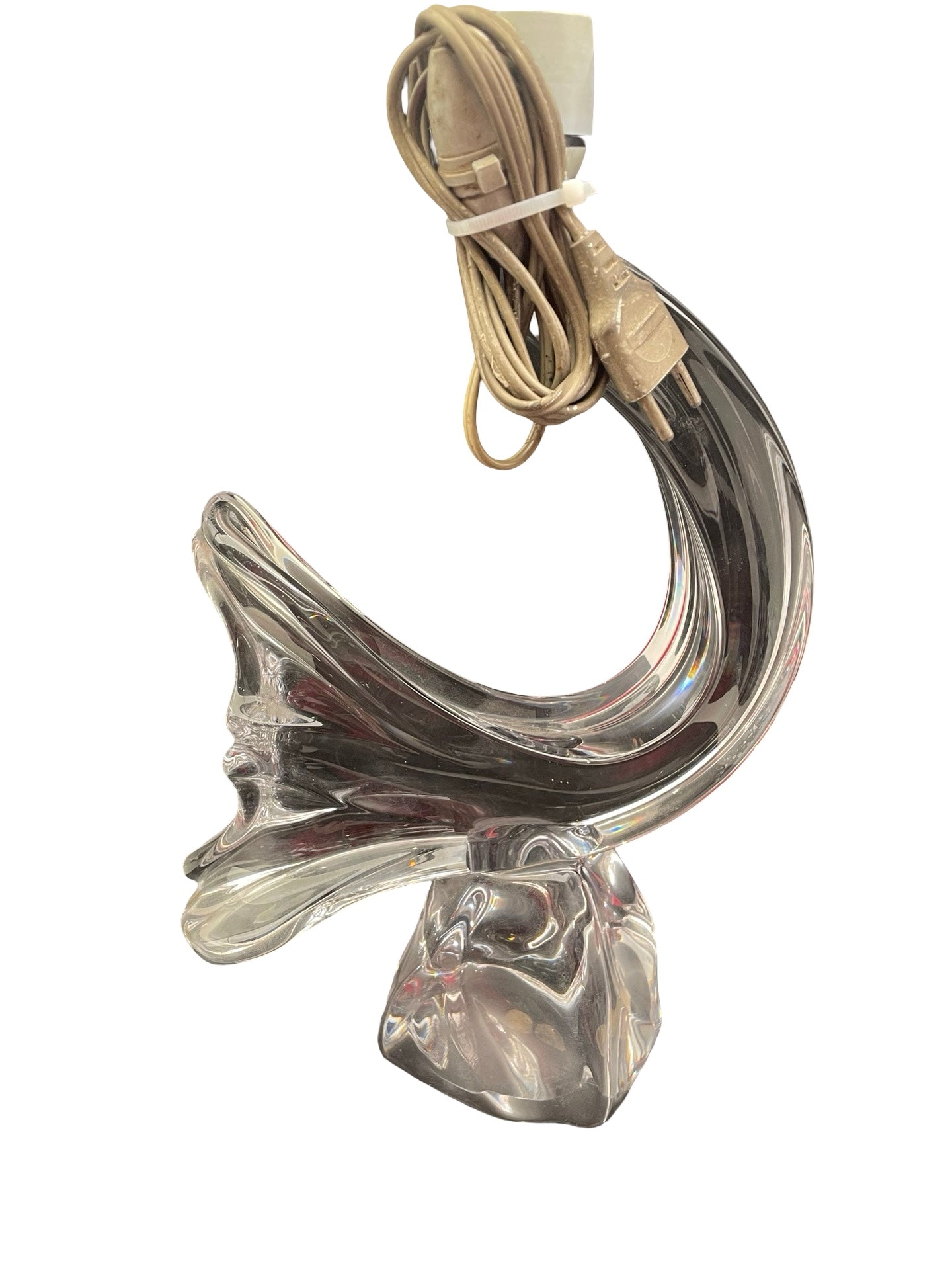 Lampe en cristal Daum – Design moderne – H. 35 cm