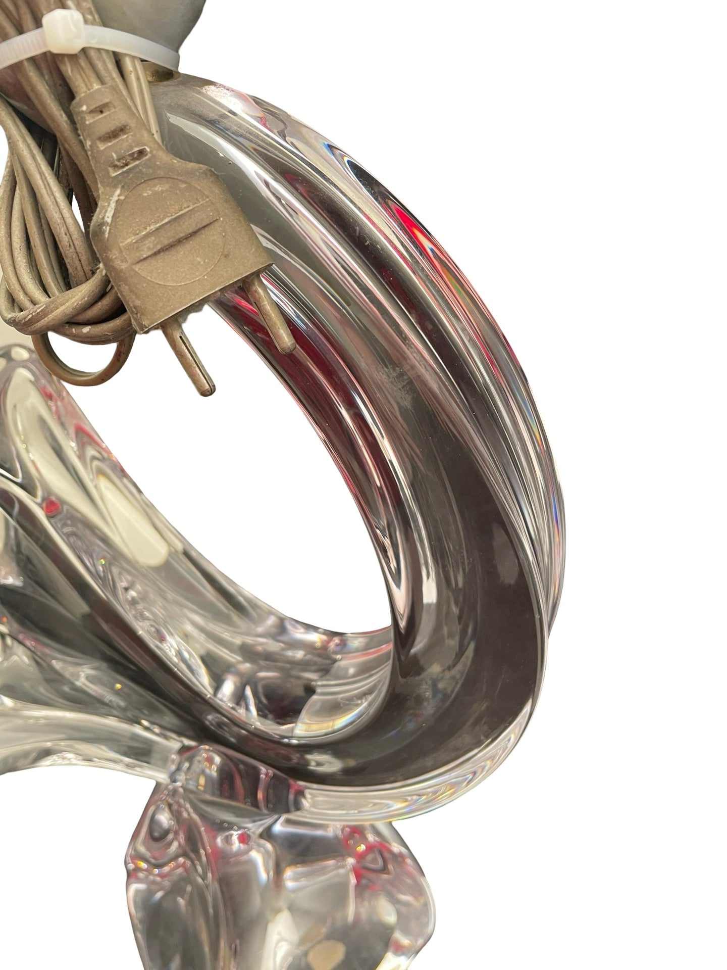 Lampe en cristal Daum – Design moderne – H. 35 cm