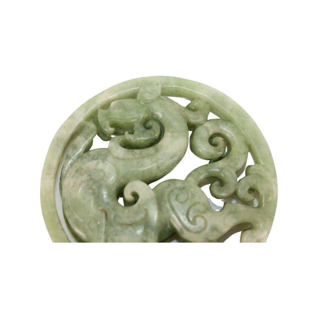 Disque en Jade Décoré de Dragon Chine