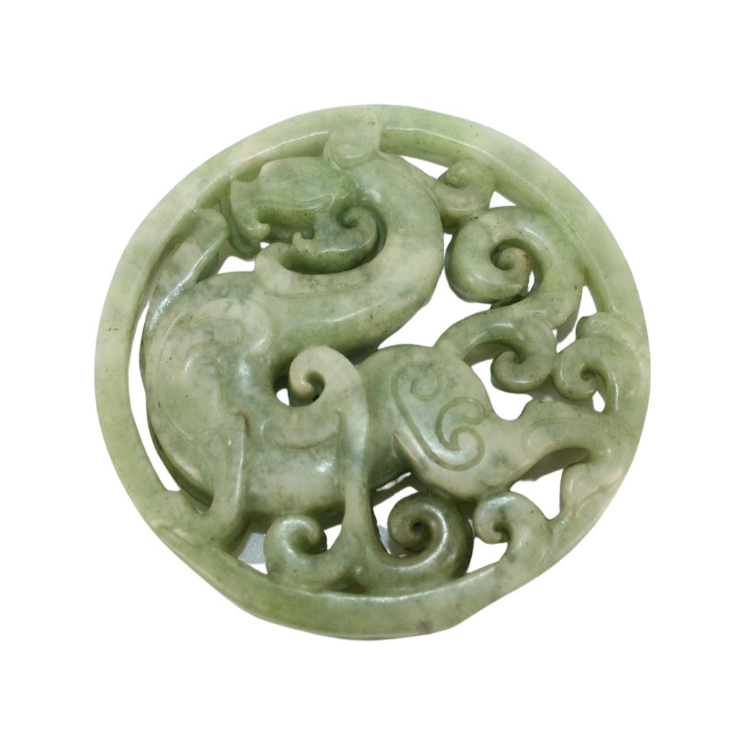 Disque en Jade Décoré de Dragon Chine