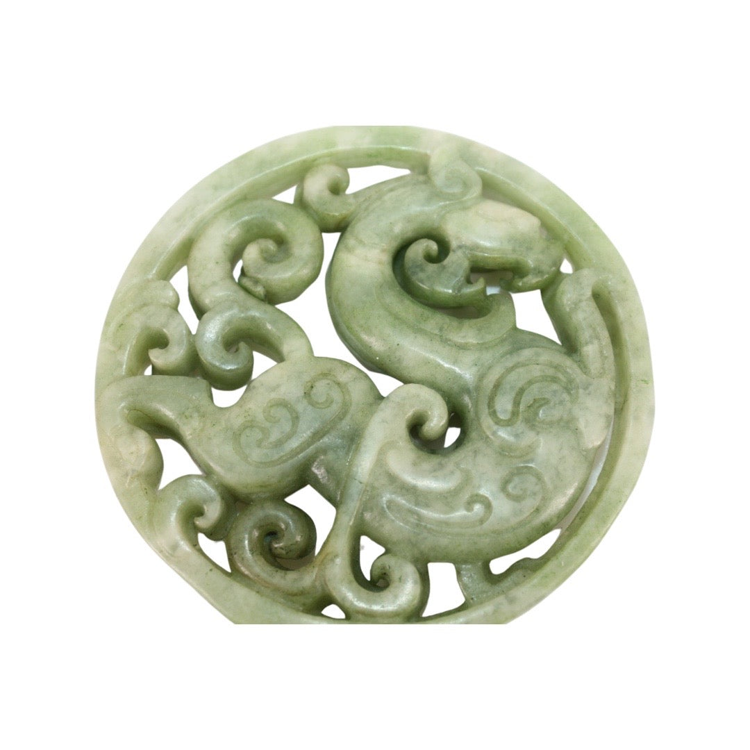 Disque en Jade Décoré de Dragon Chine