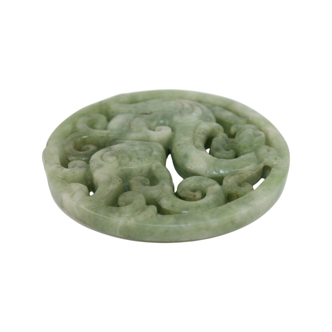 Disque en Jade Décoré de Dragon Chine