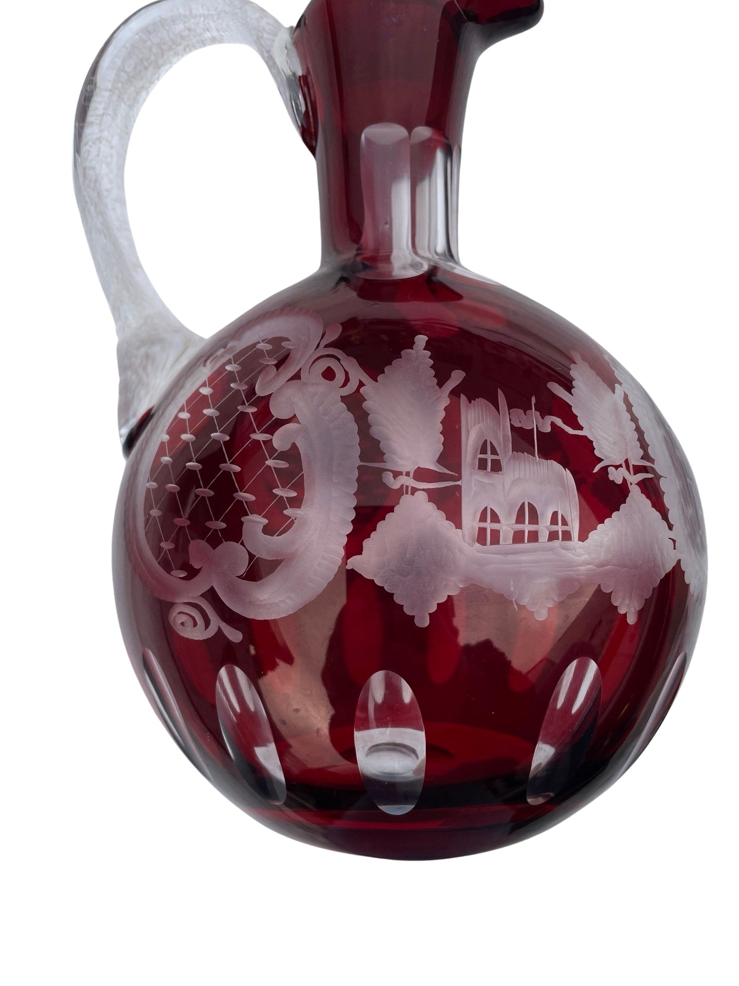 Carafe Rouge Bohème à Décor de Cerf