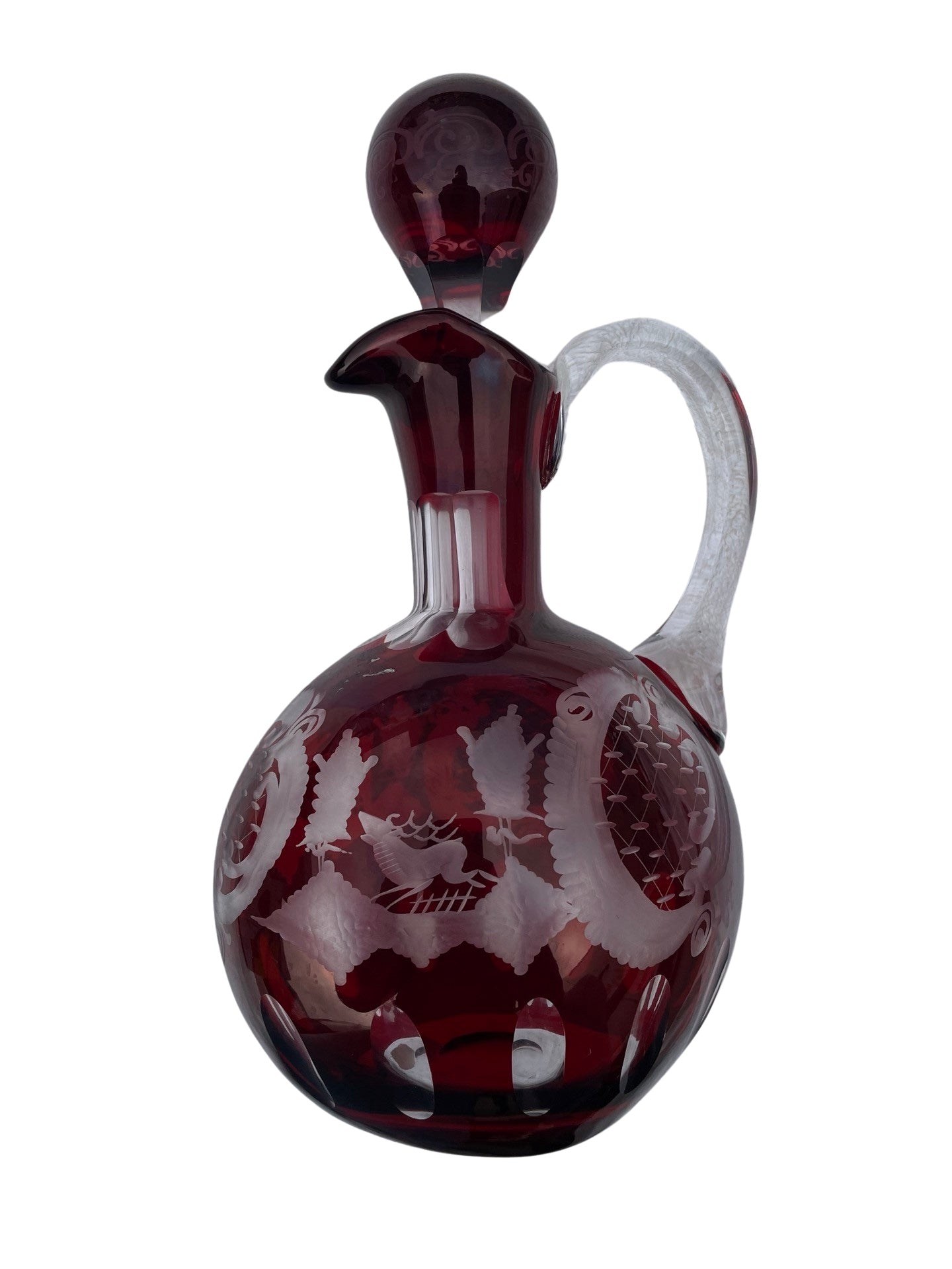 Carafe Rouge Bohème à Décor de Cerf