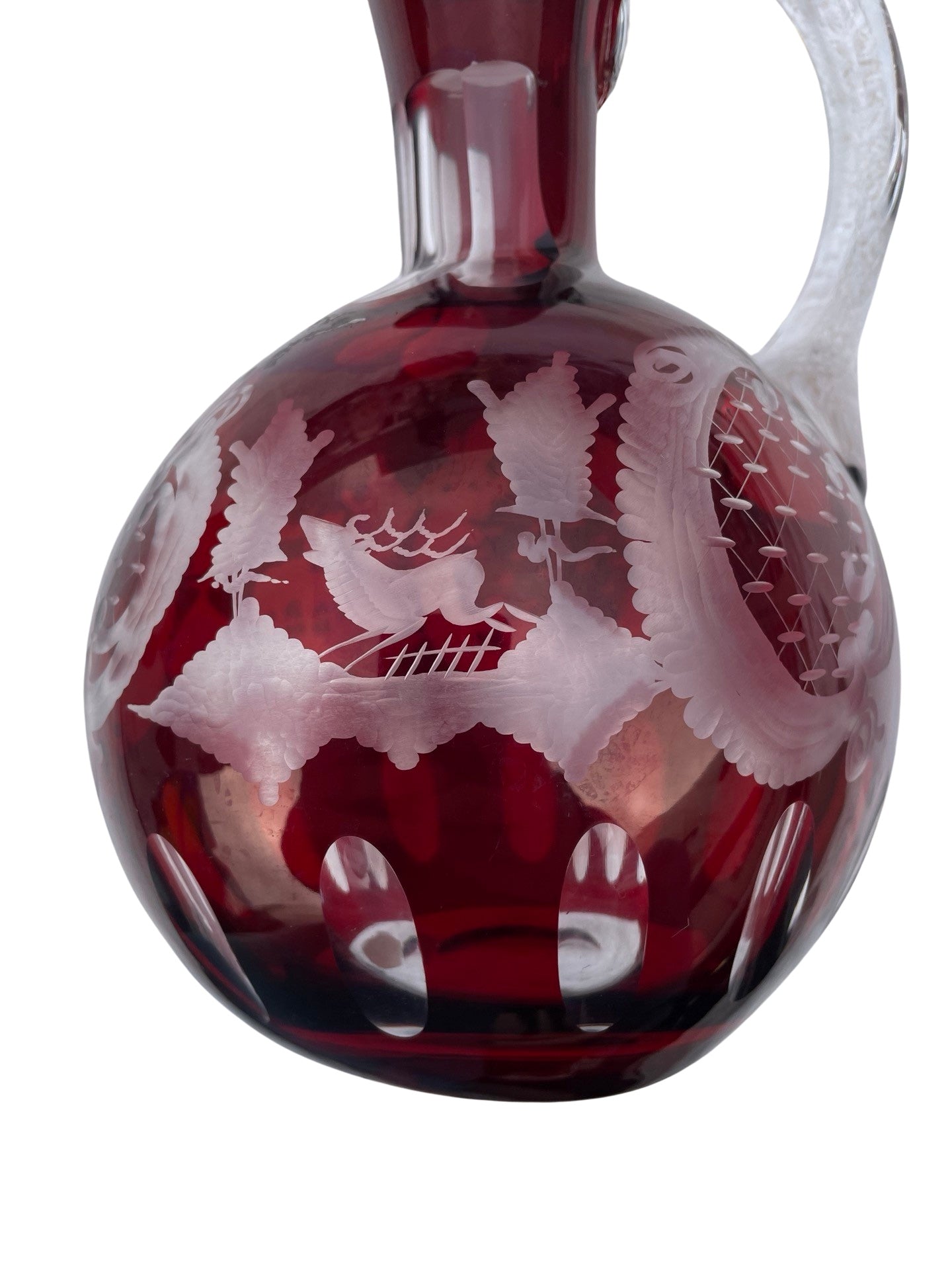 Carafe Rouge Bohème à Décor de Cerf