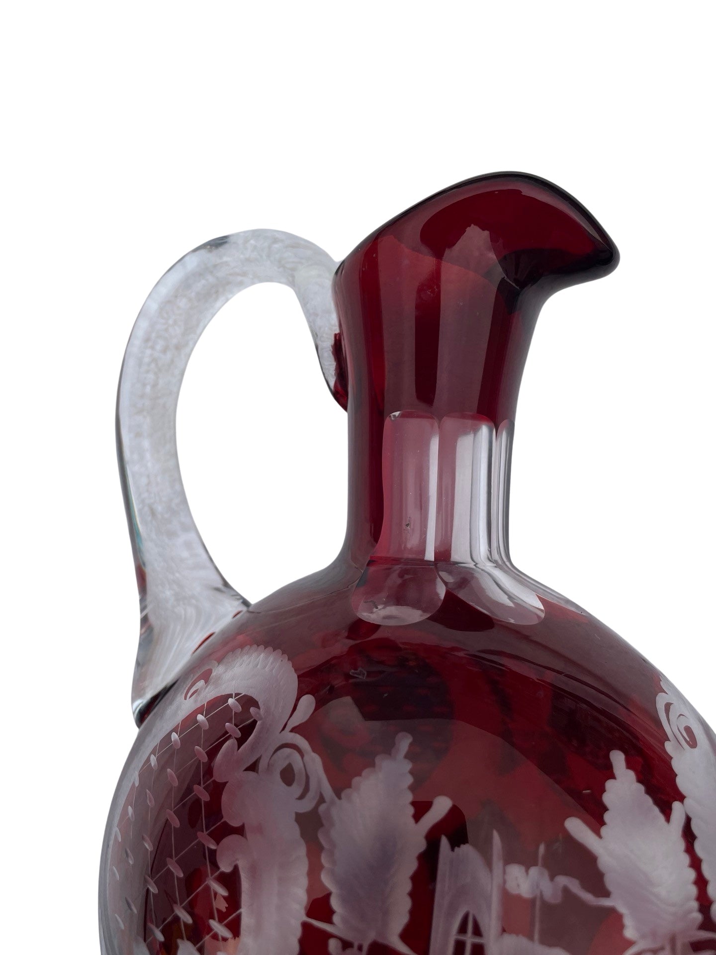 Carafe Rouge Bohème à Décor de Cerf