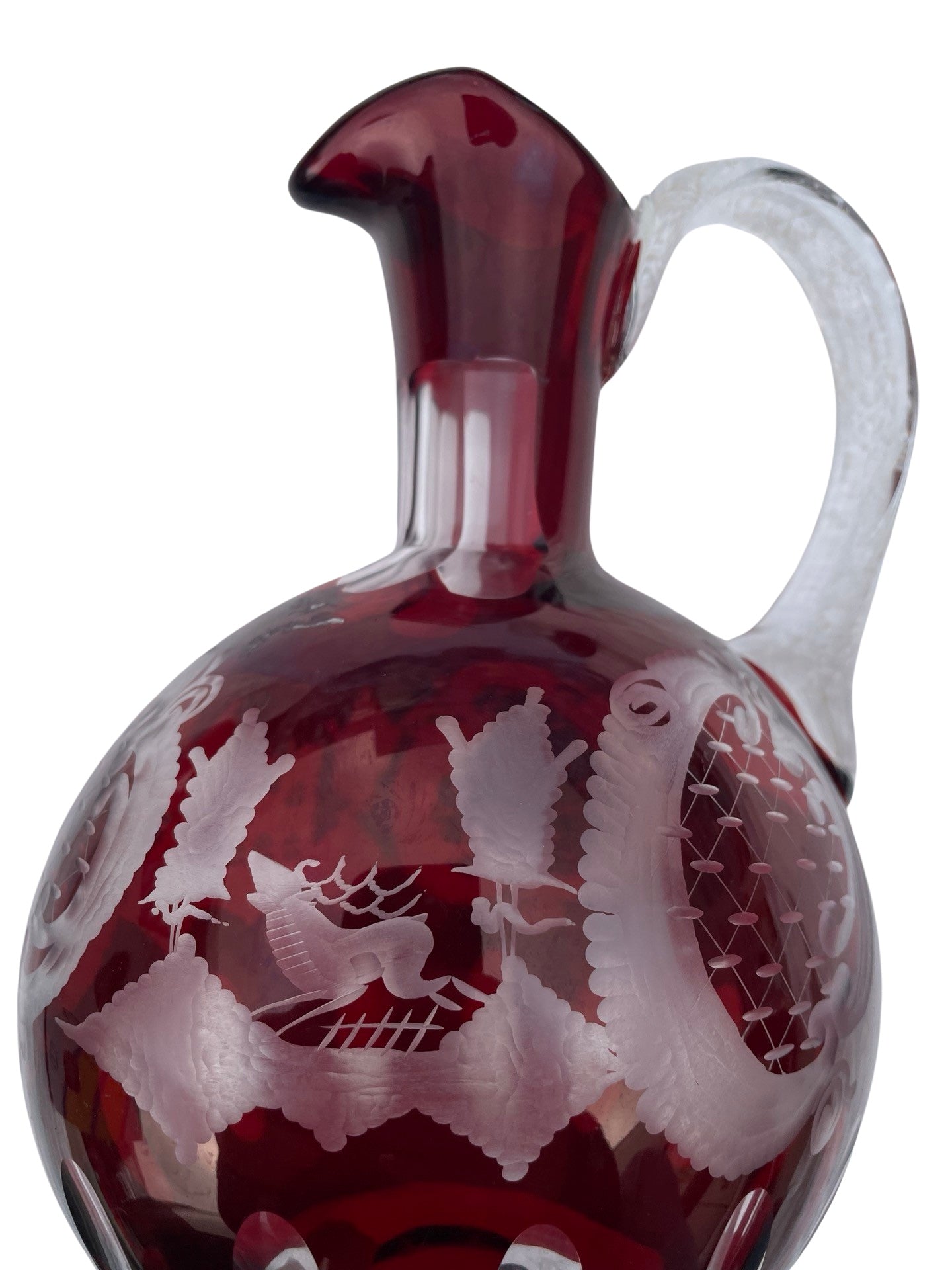 Carafe Rouge Bohème à Décor de Cerf