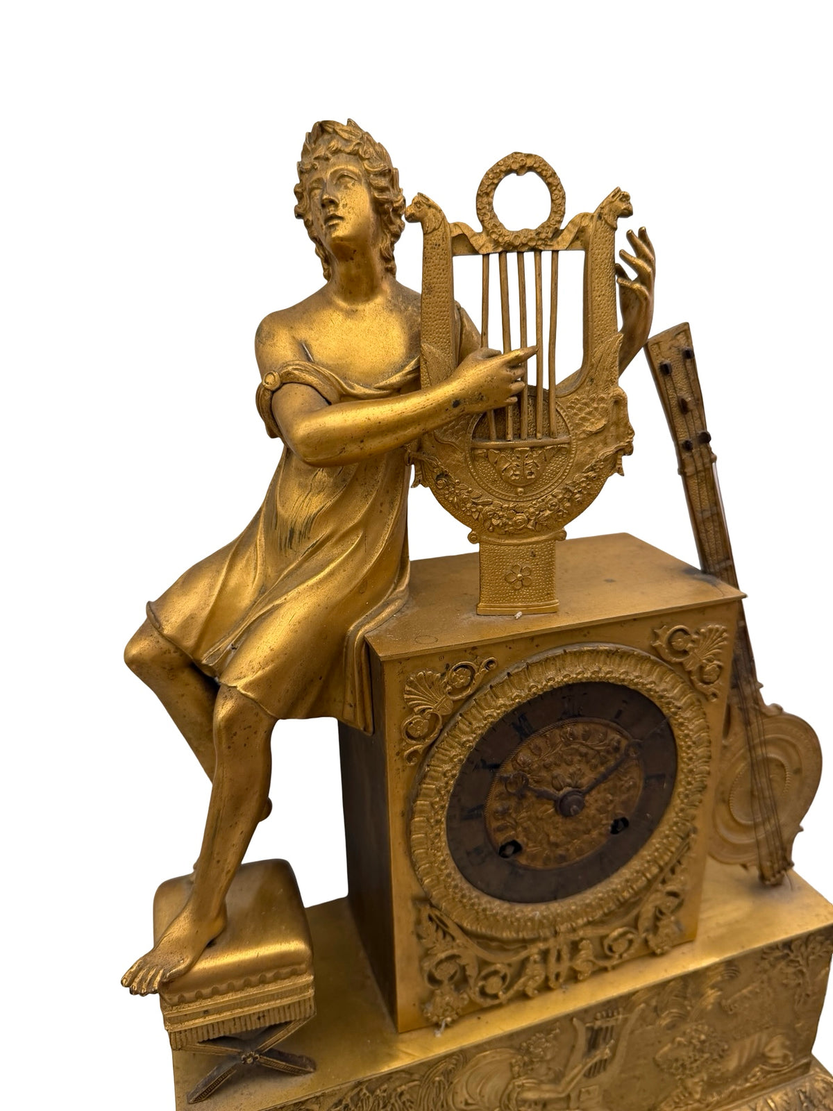 1 - Pendule Empire Orphée à la lyre – Bronze doré XIXe siècle