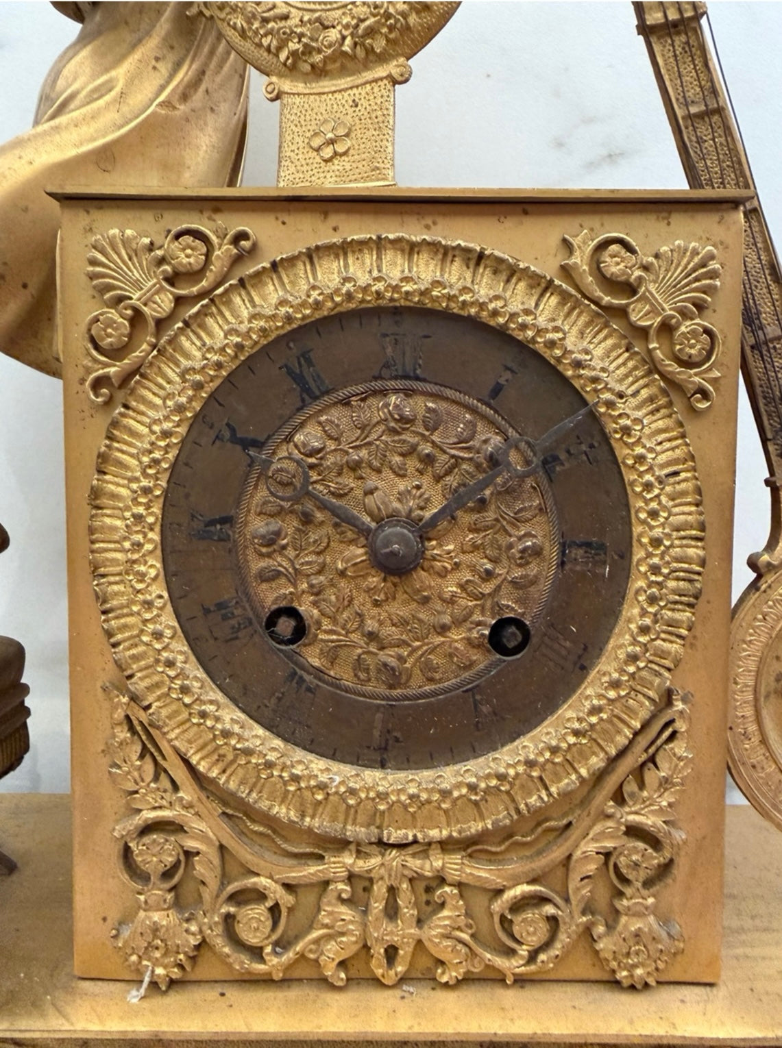 1 - Pendule Empire Orphée à la lyre – Bronze doré XIXe siècle