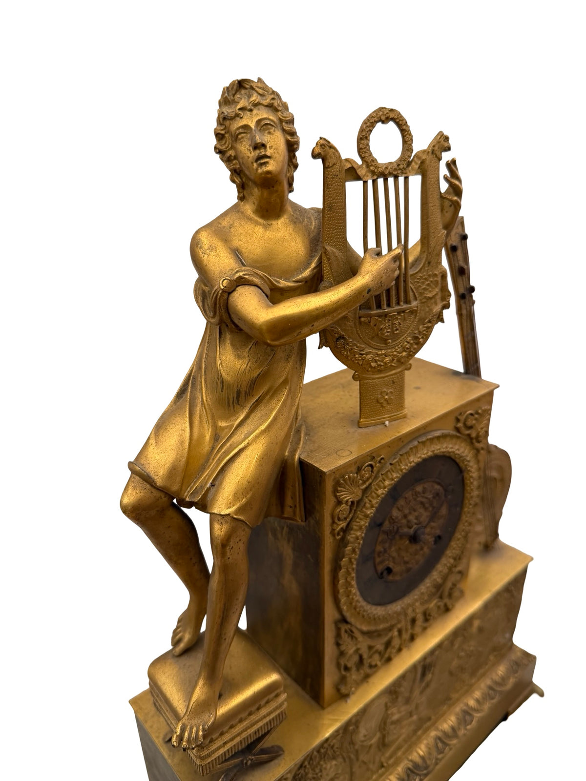 1 - Pendule Empire Orphée à la lyre – Bronze doré XIXe siècle