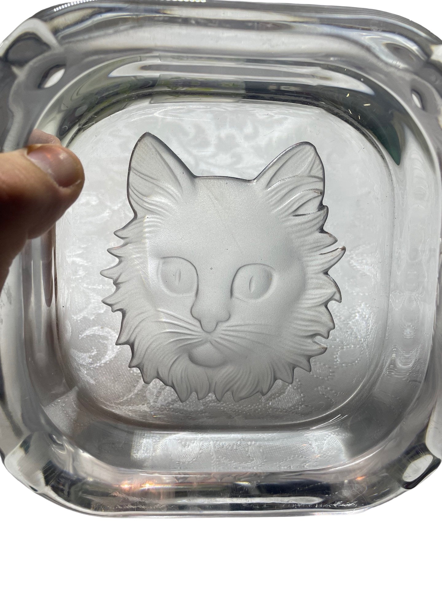 Cendrier en Cristal de Sèvres à Décor de Chat