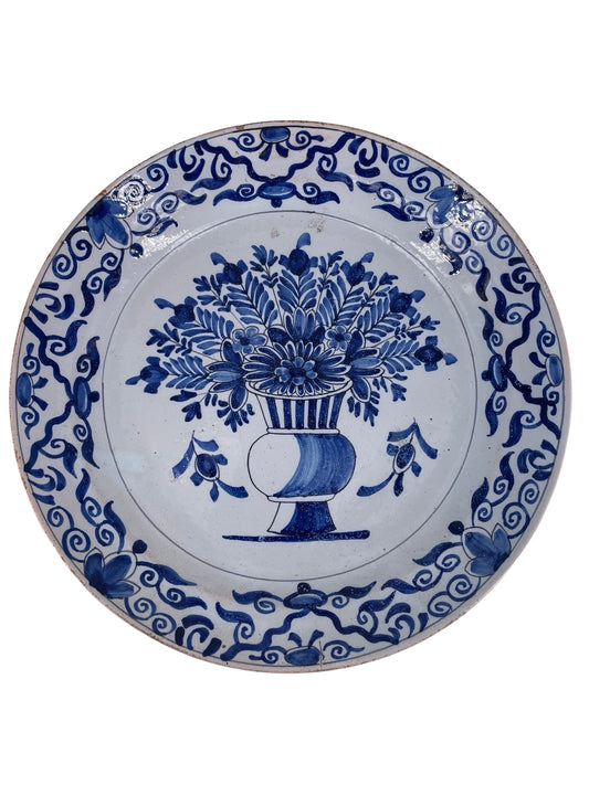 Compotier en Faïence de Desvres Style Delft - Monogrammé AK