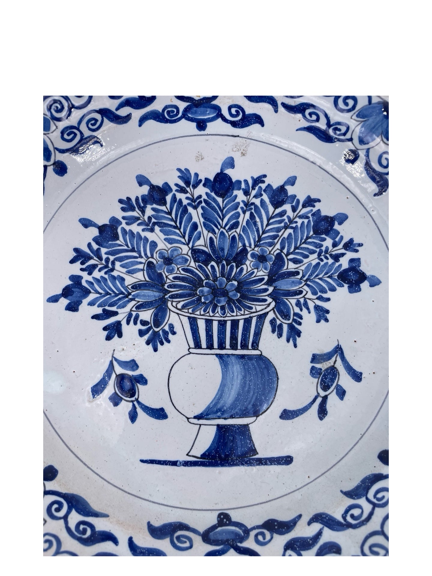 Compotier en Faïence de Desvres Style Delft - Monogrammé AK