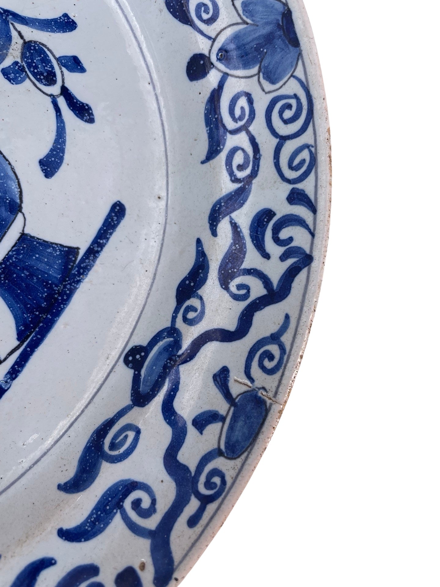 Compotier en Faïence de Desvres Style Delft - Monogrammé AK