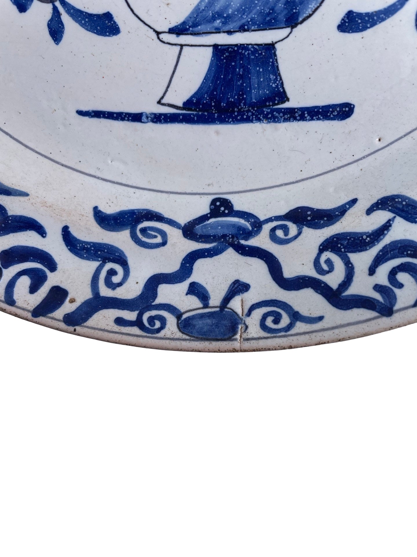 Compotier en Faïence de Desvres Style Delft - Monogrammé AK