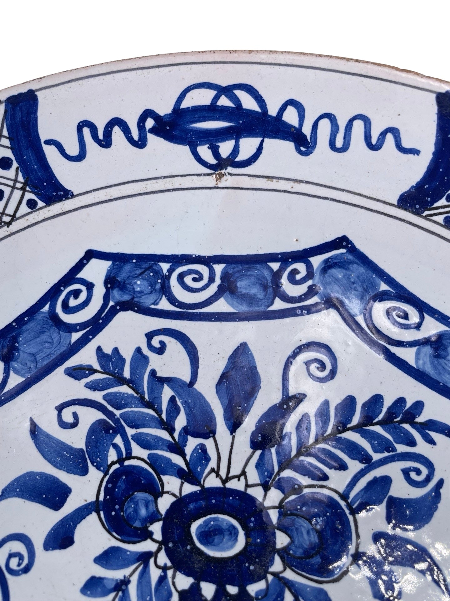 Compotier en Faïence de Desvres Style Delft - Monogrammé AK, Décor Bleu