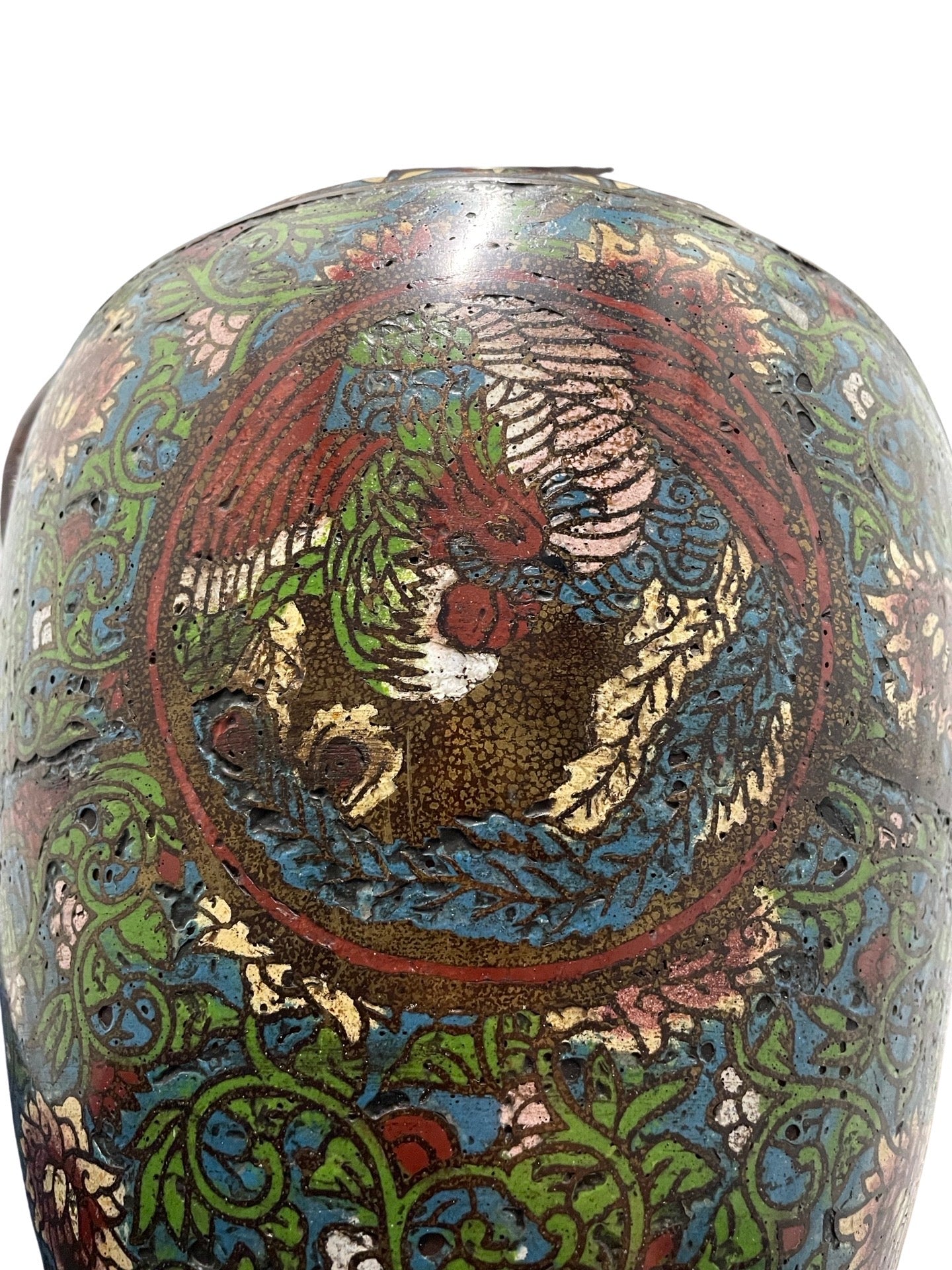 Vase cloisonné à deux anses éléphants - Chine 1900