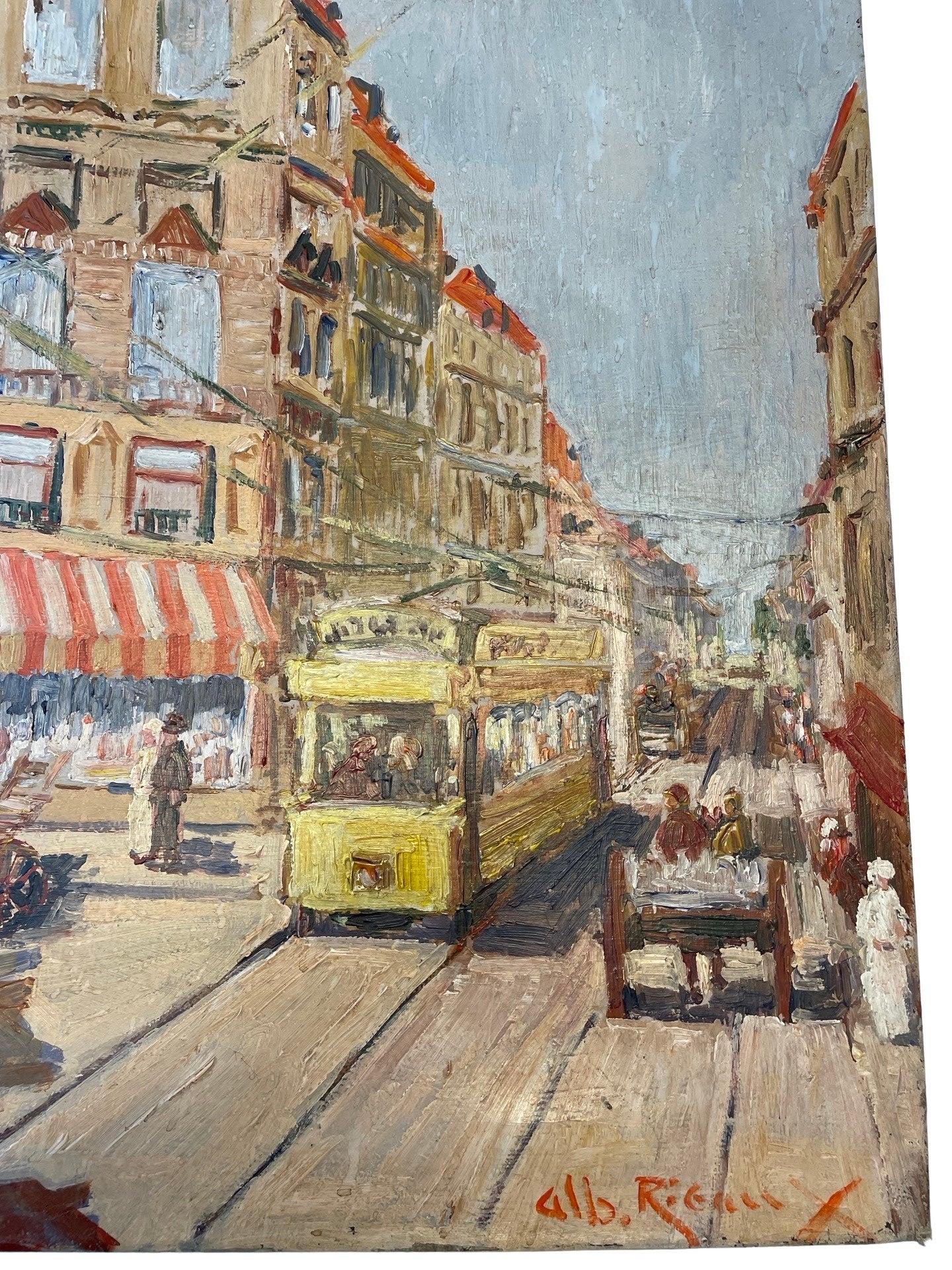 Tableau Tramway en Ville signé Albert Rigaux