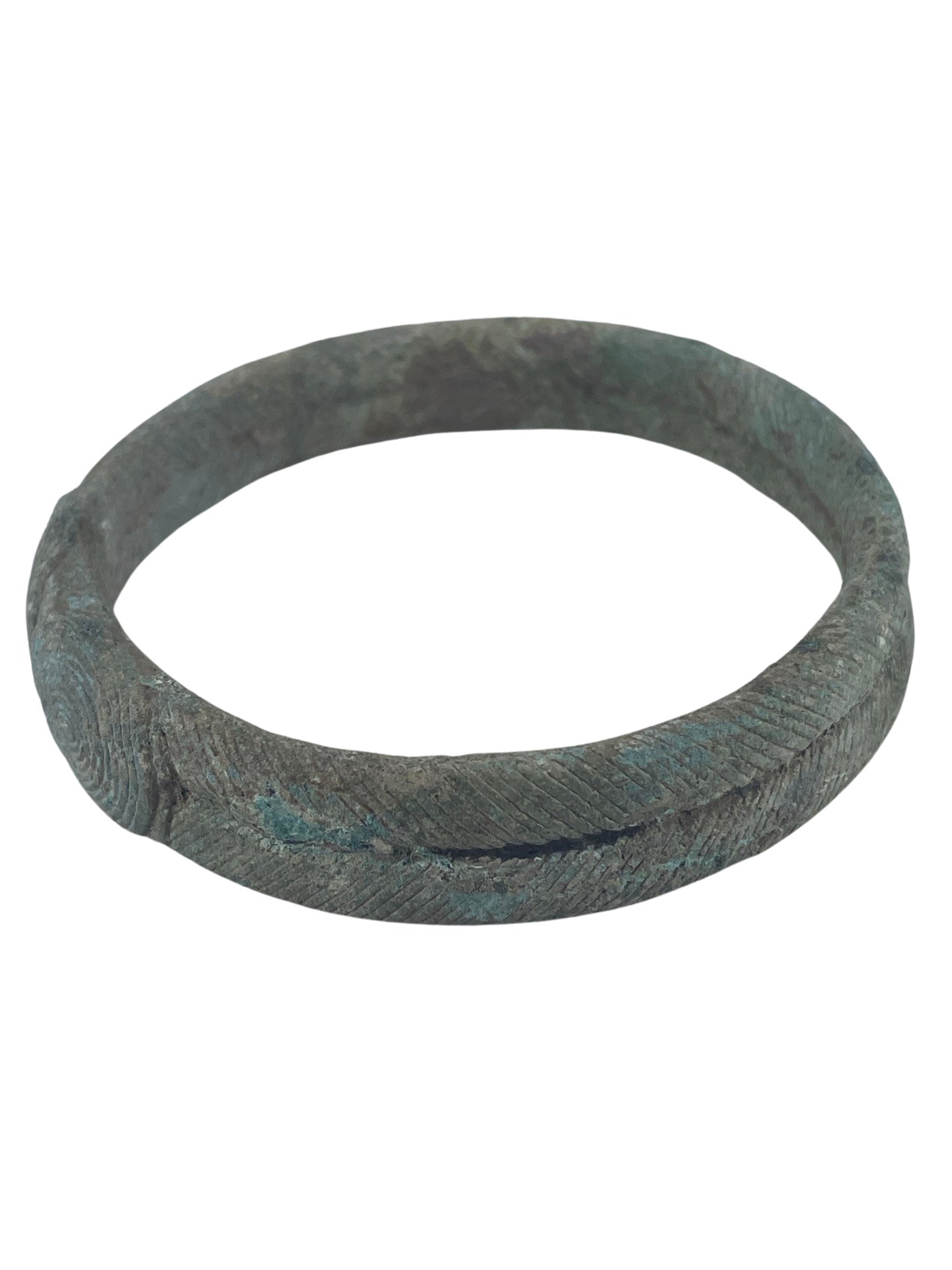 Bracelet en Bronze Vert à Motif Spirale Khmer