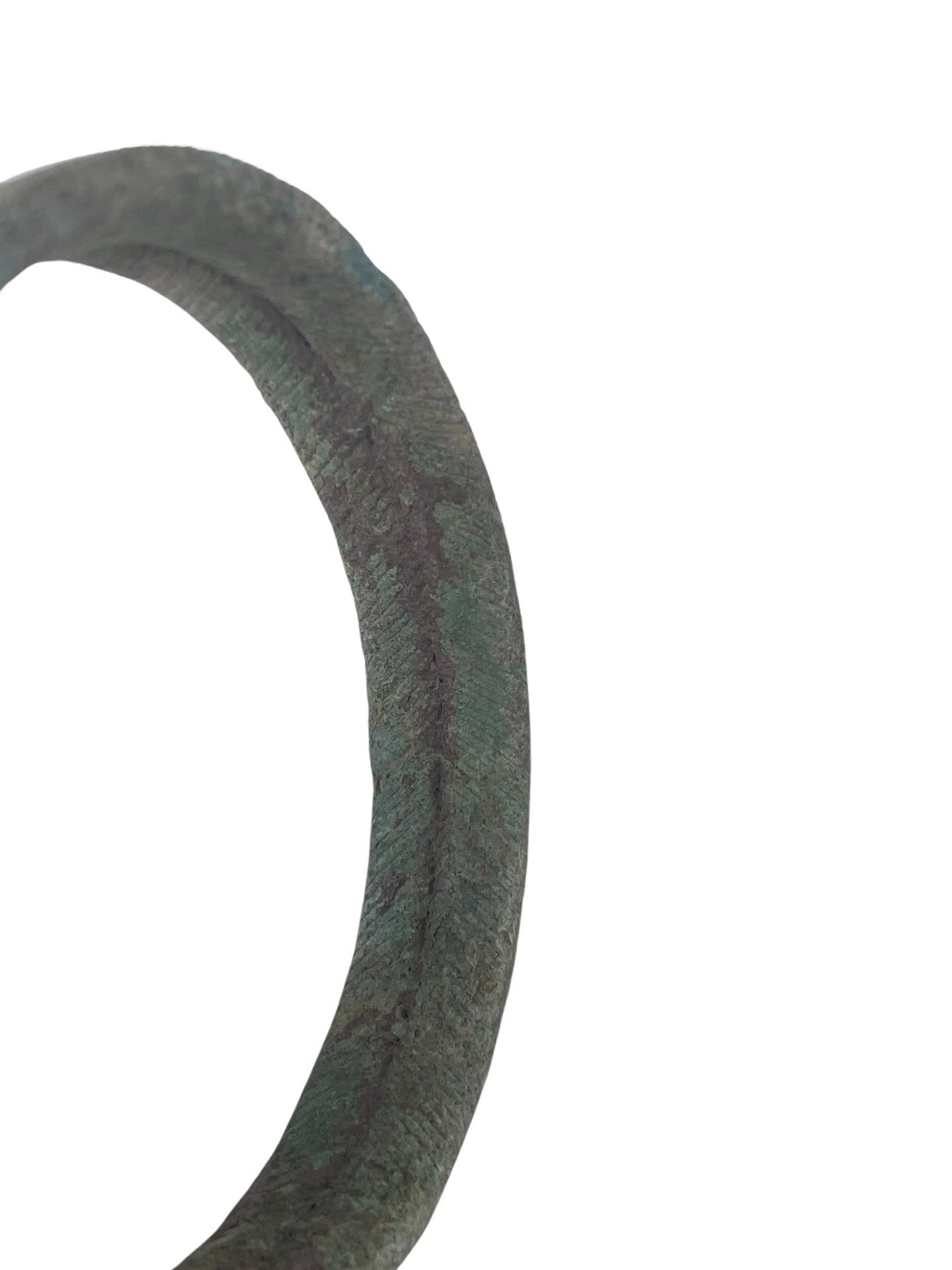 Bracelet en Bronze Vert à Motif Spirale Khmer